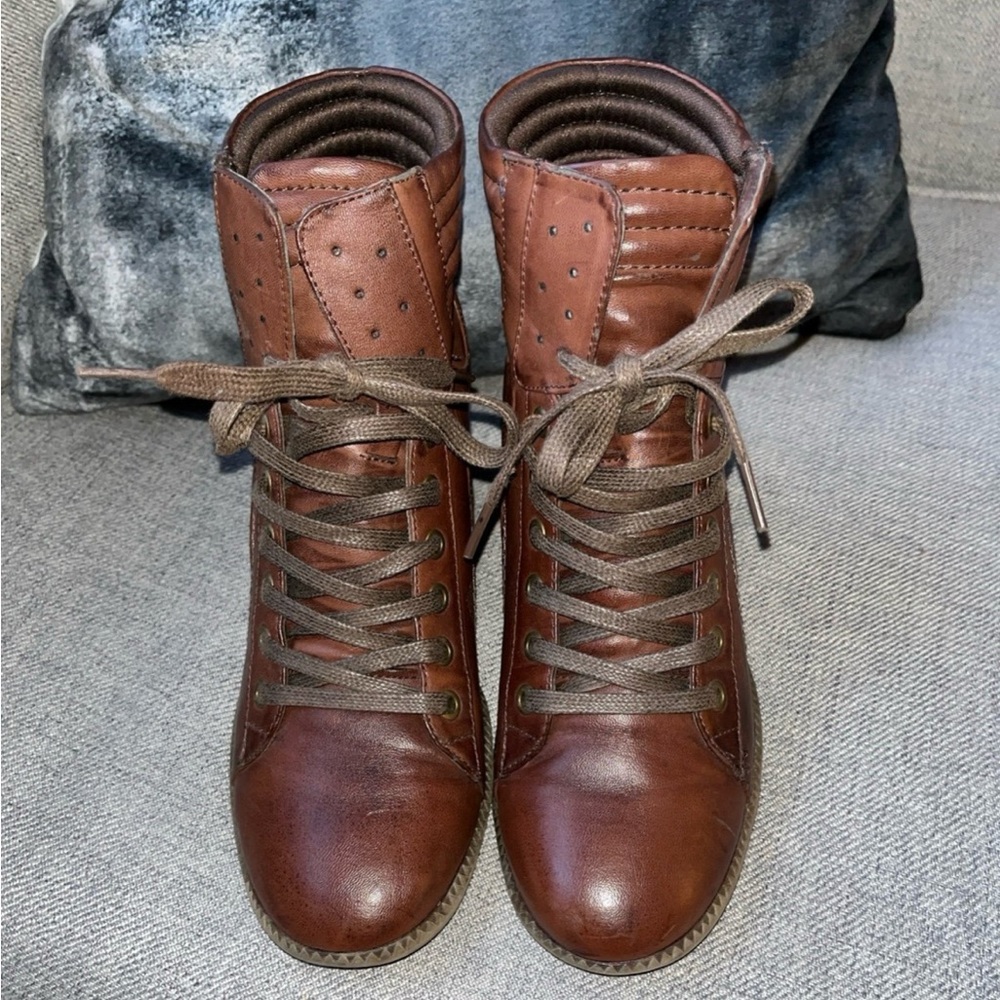 Brown Lace-Up wedge Boots by Bare trap